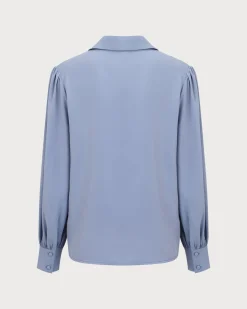Women's Blue Lace Trim Shirt