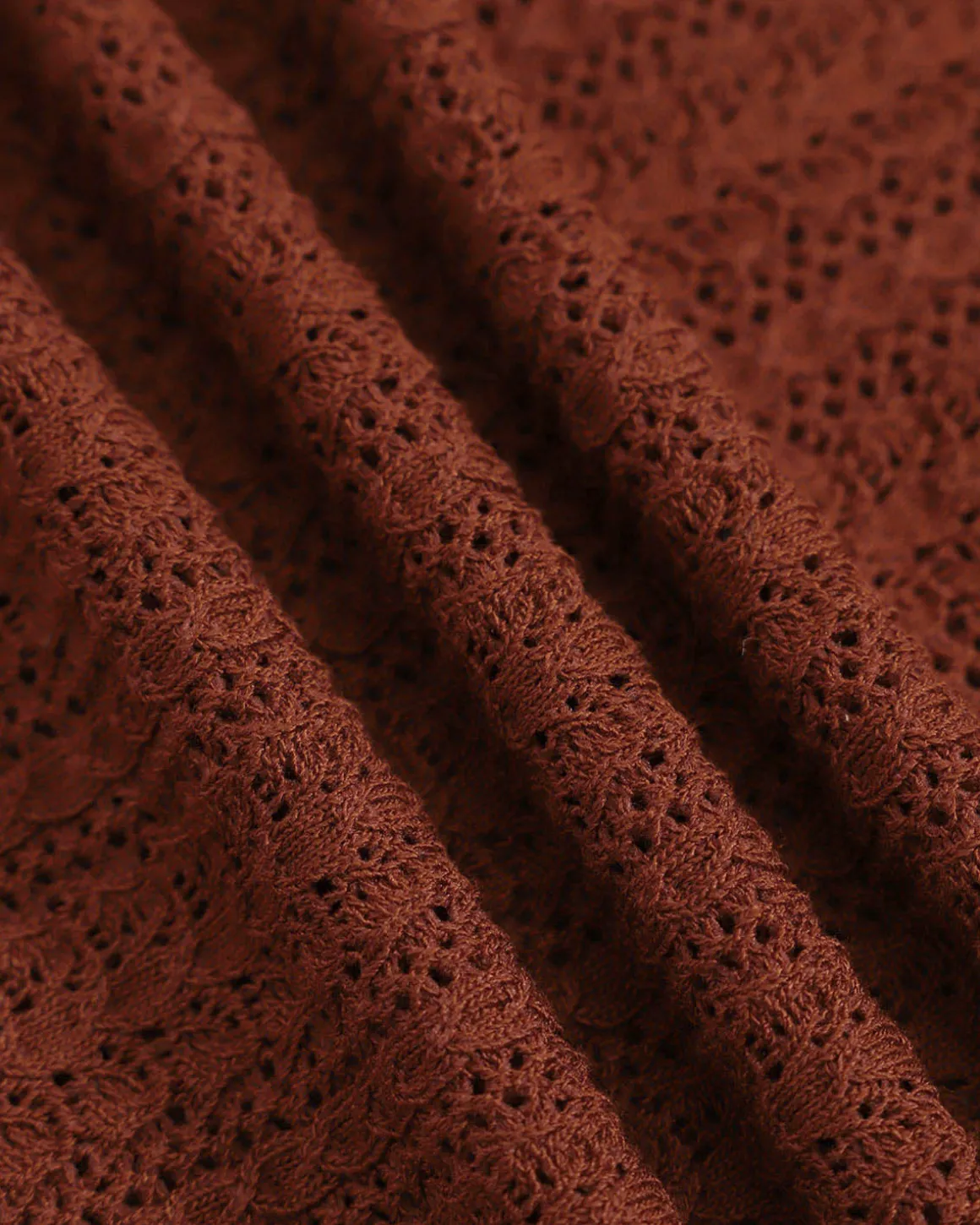 Women's Brown Round Neck Slim Sweater