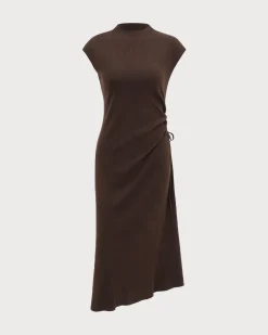 Women's Coffee Bodycon Reversible Sweater Dress