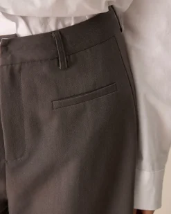 Women's Coffee Pocket Wide-leg Shorts