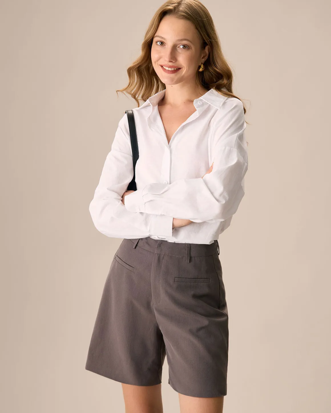 Women's Coffee Pocket Wide-leg Shorts
