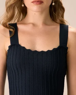 Women's Navy Knitted Sweater Dress
