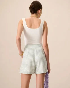 Women's White Knitted Ribbed Tank Top