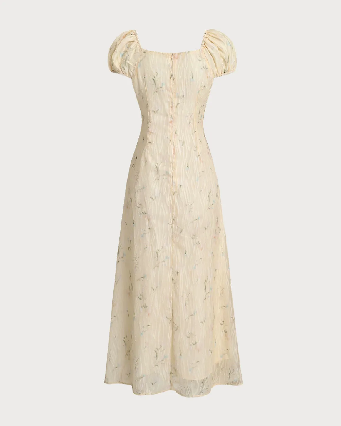 Yellow Floral Cap Sleeve Ruffle Midi Dress