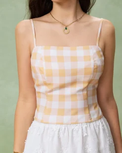 Yellow Plaid Cami Top