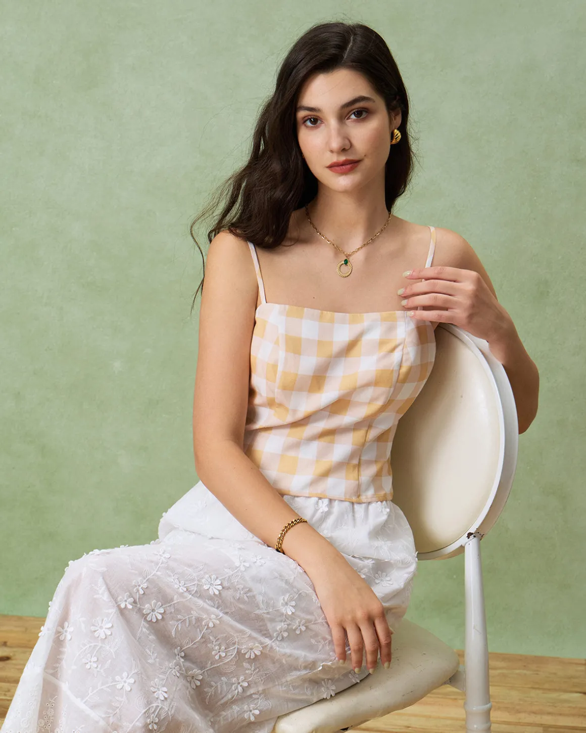 Yellow Plaid Cami Top