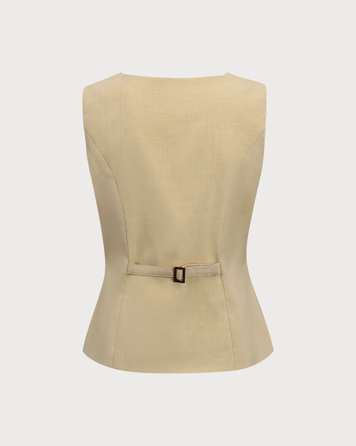Yellow Square Neck Single Breasted Vest