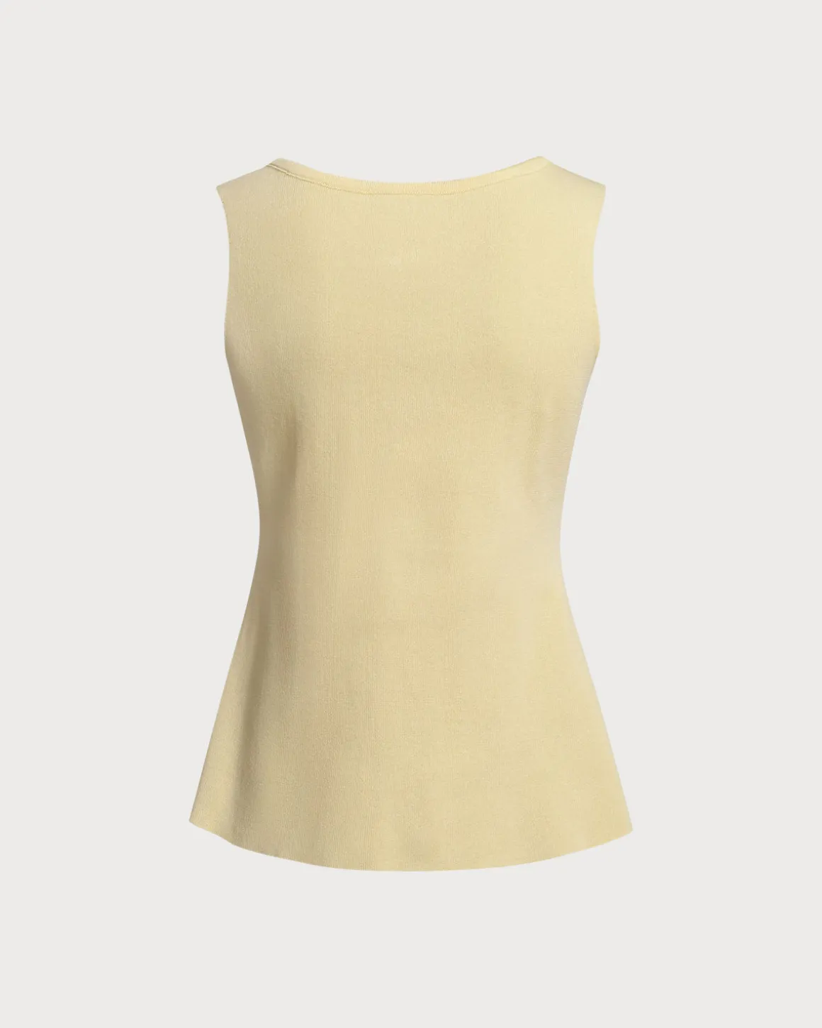 Yellow U Neck Single Breasted Vest
