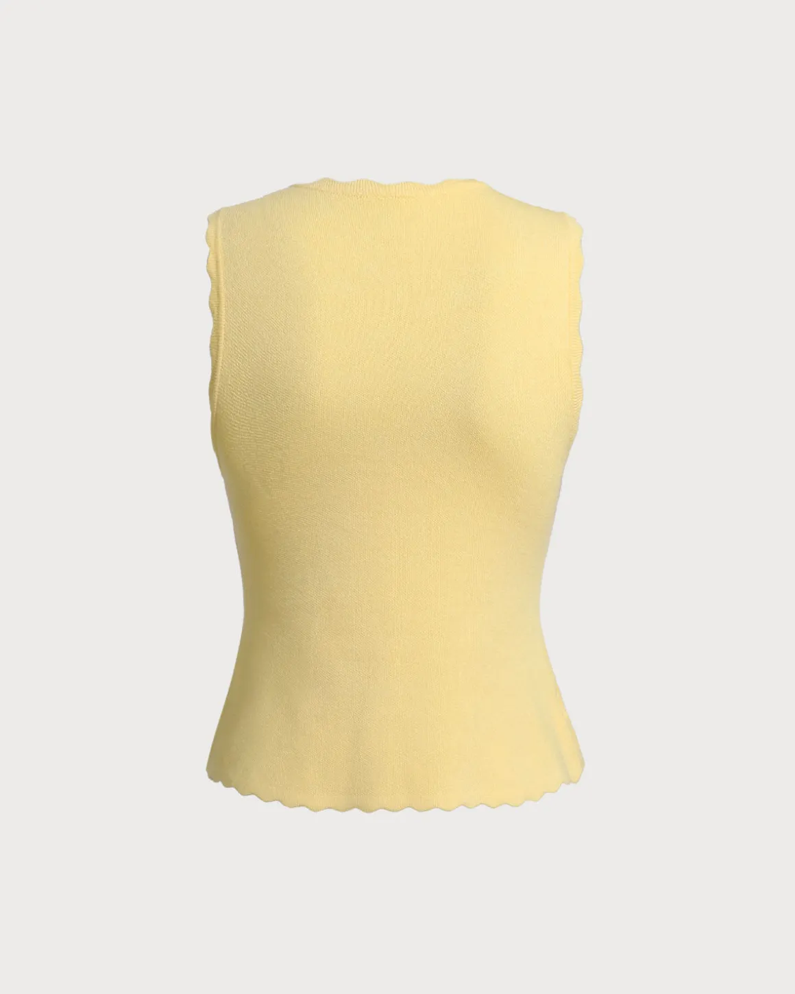 Yellow V-Neck Knit Tank Top
